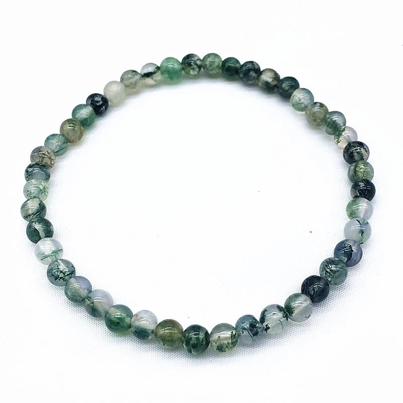 Moss Agate Bracelet 4mm