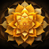 Bright yellow mandal like flower representing the Solar Plexus Chakra