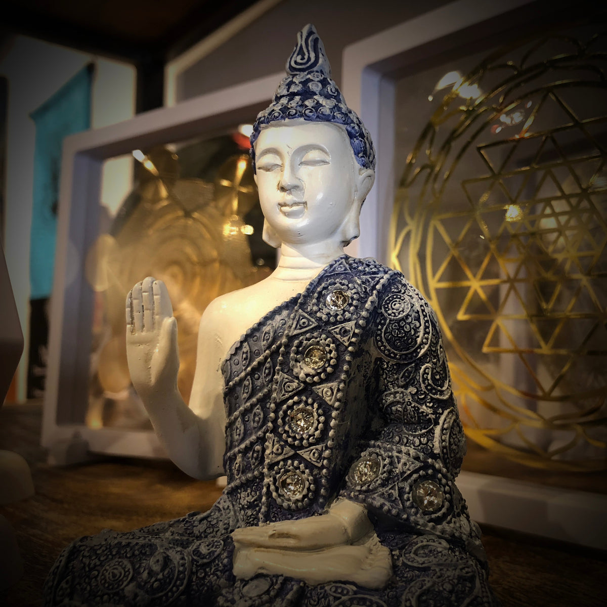 large white buddha statue