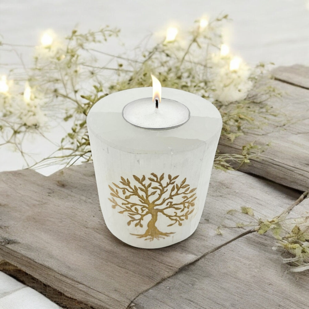 Selenite Candle Holders