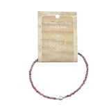 Pink Tourmaline Faceted Stone & Pearl Collection Bracelet