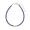 Lapis Lazuli Faceted Stone & Pearl Collection Bracelet