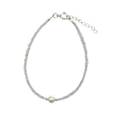 Moonstone Faceted Stone & Pearl Collection Bracelet