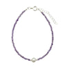 Amethyst Faceted Stone & Pearl Collection Bracelet