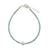 Green Onyx Faceted Stone & Charm Bracelet 925
