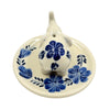 Elephant Floral on Round Ceramic Incense Holder - Blue