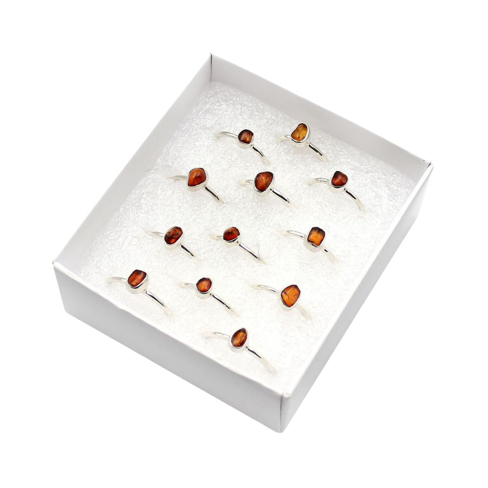 Amber Silver Ring