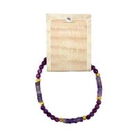 Amethyst Disc Stone Bracelet