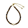 Tiger's Eye Rondelle Pearl Stone Bracelet