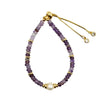 Amethyst Rondelle Pearl Stone Bracelet