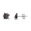 Meteorite Raw Silver Earrings