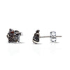 Meteorite Raw Silver Earrings