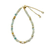 Amazonite Rondelle Pearl Stone Bracelet