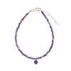 Amethyst Faceted Stone & Charm Bracelet