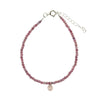 Pink Tourmaline with Rose Quartz Faceted Stone & Charm Bracelet 925