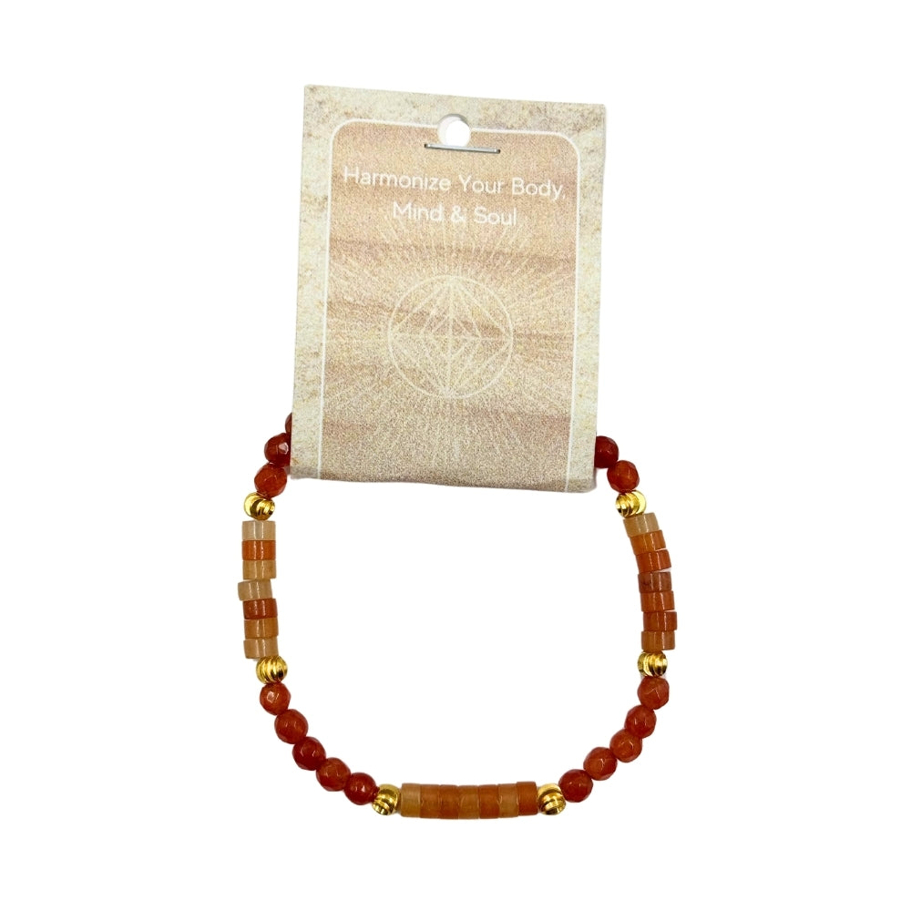 Carnelian Disc Stone Bracelet