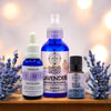wellness products, facial oil, room spray and lavender oil