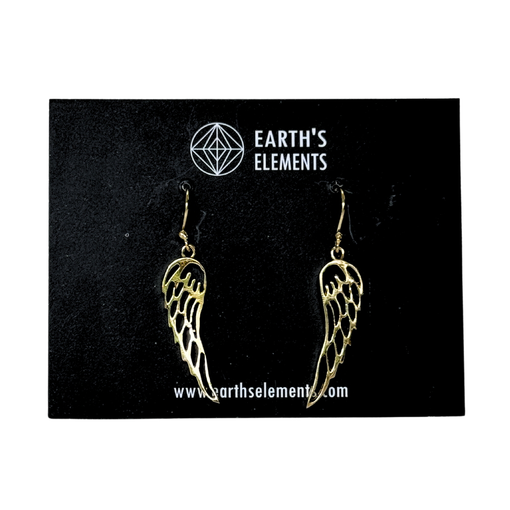 Angel Wings Earrings - Brass