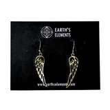 Angel Wings Earrings - Brass