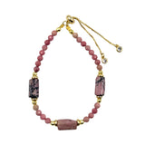 Rhodonite Hexagon Stone Bracelet