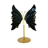 Black Obsidian Butterfly Wings on a Gold Stand