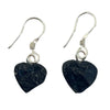 Black Tourmaline Heart Earrings - 925