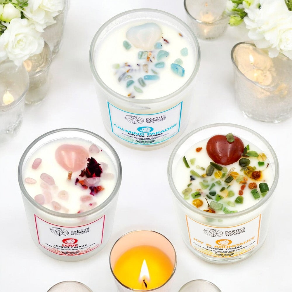 Crystal candles, Love, Joy & Abundance & Calming Paradise