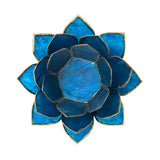 Dark Blue Capiz Shell Candle Holder