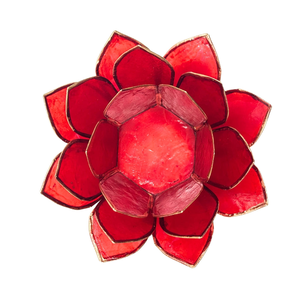 Red Capiz Shell Candle Holder 