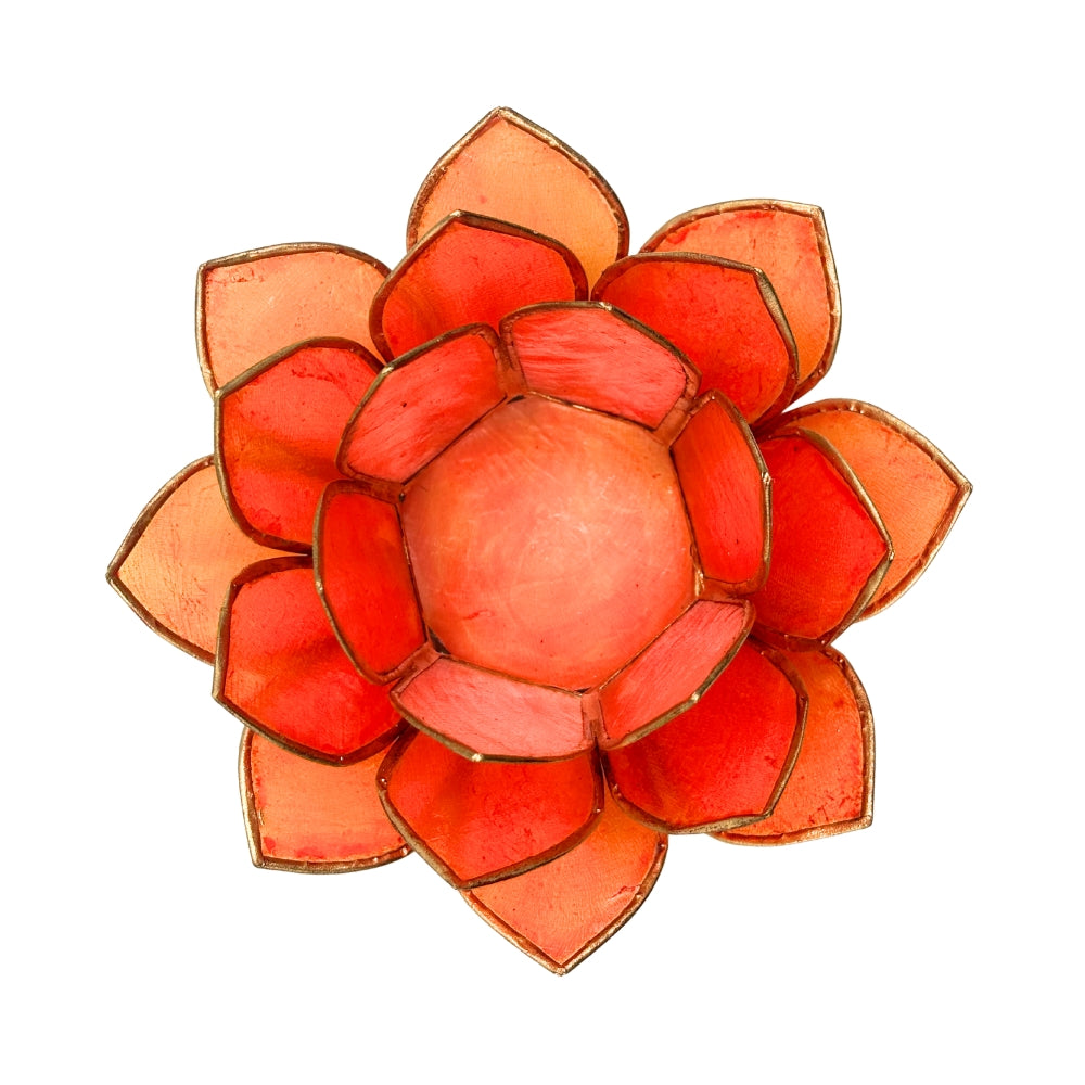 Orange Capiz Shell Candle Holder