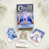 Caticorn Tarot cards with a box on a light background