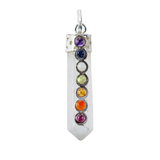 Chakra Selenite Point Pendant