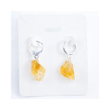 Citrine Raw Earrings (Hoop)