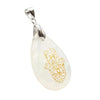 Clear Quartz Hamsa Teardrop Pendant
