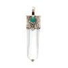 Clear Quartz Point Pendant W Turquoise