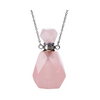 Crystal Aromatherapy Necklace - Perfume Rose Quartz (Silver)