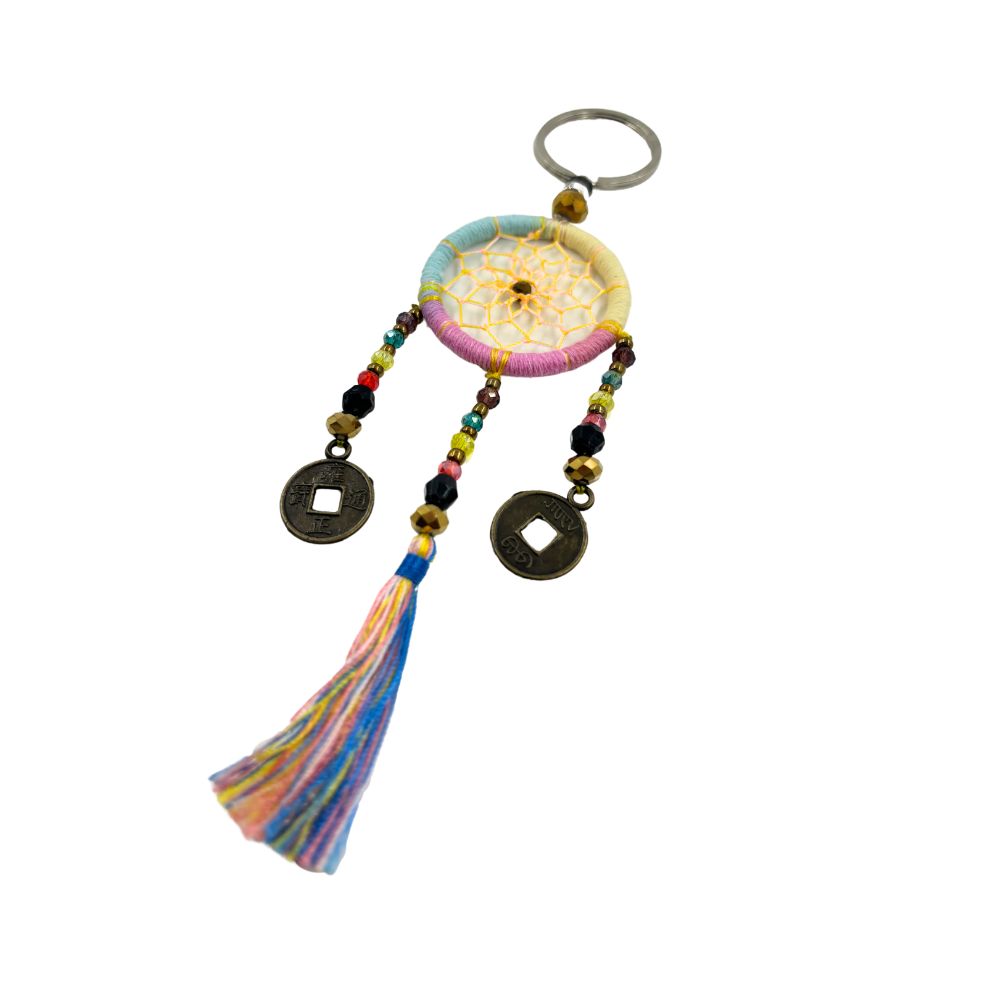 Dreamcatcher Keychain with Beads & Coins
