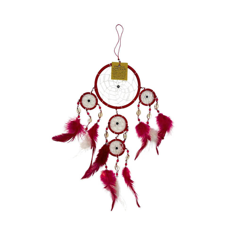 Dreamcatcher With Shells - Red