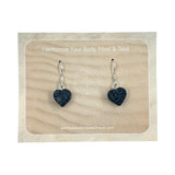 Black Tourmaline Heart Earrings - 925