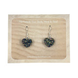 Rainbow Druzy Heart Earrings - 925