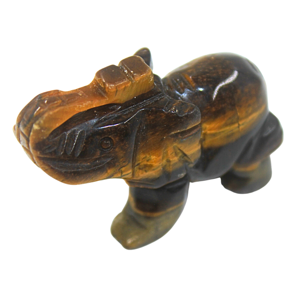 Crystal Elephant – Tiger's Eye Large