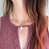 EE Gold Necklace – White Shell Rectangle