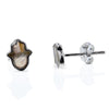 Labradorite Hamsa Silver Earrings