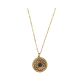 Earths Elements Gold Flower of Life Necklace with Tiger's Eye Gem