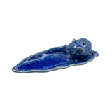 Elephant Long Leaf Ceramic Incense Holder – Dark Blue