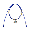 Evil Eye Beaded Anklet/Bracelet w/Charm - Dark Blue