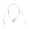 Evil Eye Beaded Anklet/Bracelet w/Charm - White