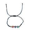 Evil Eye Triple Heart Bracelet – Black