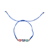 Evil Eye Triple Butterfly Bracelet – Dark Blue