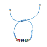 Evil Eye Triple Butterfly Bracelet – Light Blue